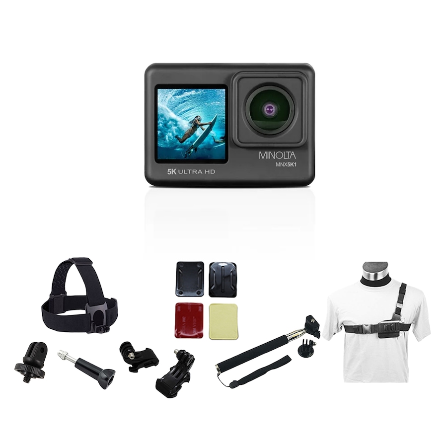 Image 711980.jpg, Product 711-980 / Price $209.99, Minolta MNX5K1 5K UHD Action Camcorder Kit with Wi-Fi and Waterproof Housing from Minolta on TSC.ca's Electronics department