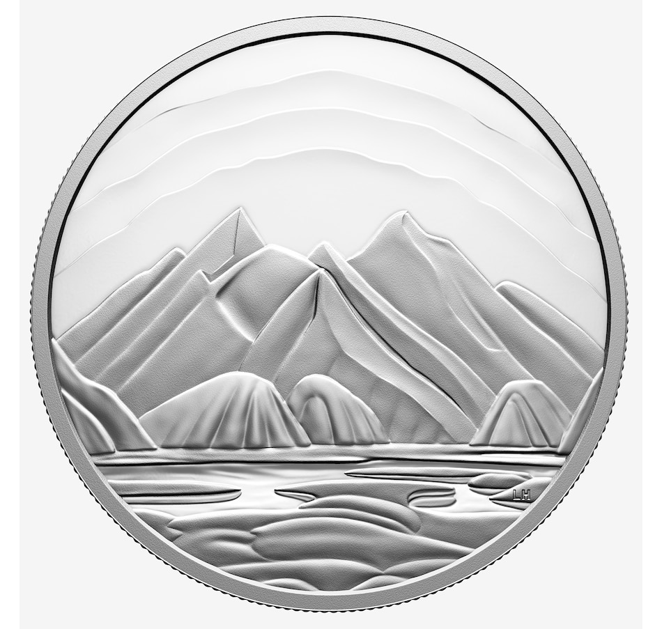 Image 711986_ALTMORE1.jpg, Product 711-986 / Price $799.95, 2025 $50 Fine Silver Baffin Island Mountains by Lawren S. Harris from Royal Canadian Mint (RCM) on TSC.ca's Coins department