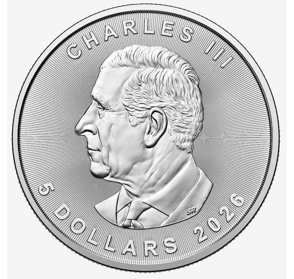 Image 711993_ALTMORE3.jpg, Product 711-993 / Price $109.95, 2026 One-Ounce $5 Pure Silver Treasured Maple Leaf Coin, Limited Edition with Celebration Privy Mark in Display Card from Royal Canadian Mint (RCM) on TSC.ca's Coins department