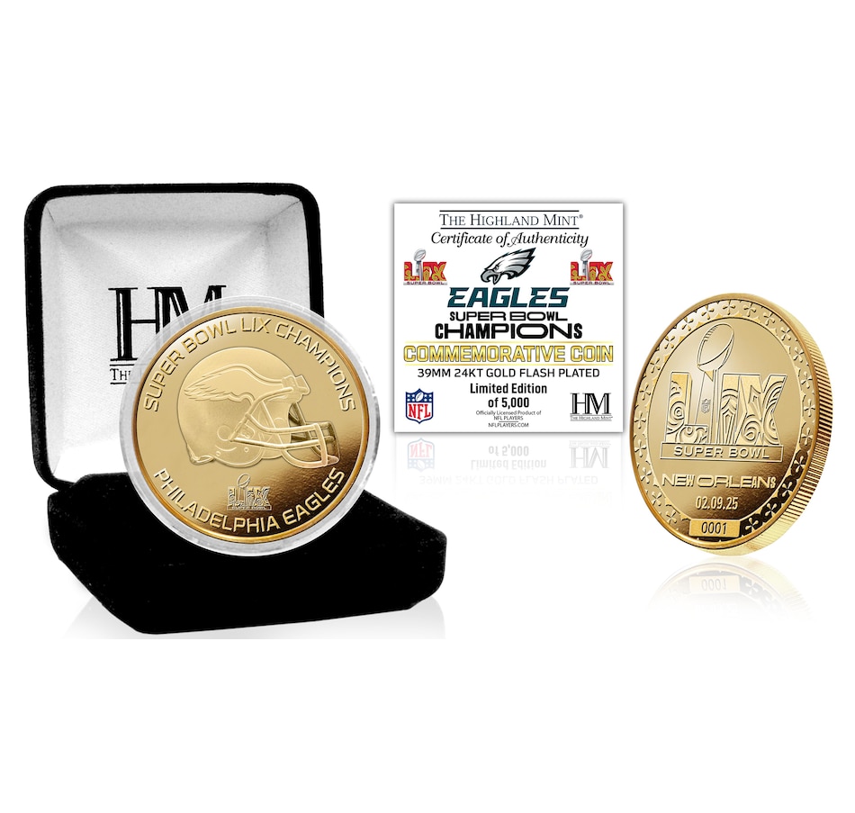 Image 712037.jpg, Product 712-037 / Price $109.99, Philadelphia Eagles Super Bowl LIX Champions Gold Coin from Highland Mint on TSC.ca's Sports department