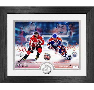 Alexander Ovechkin and Wayne Gretzky NHL 895 Goals Record Silver Coin Photo Mint
