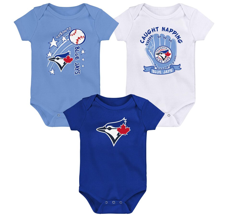 Image 712089.jpg, Product 712-089 / Price $49.99, Infant Toronto Blue Jays MLB 1-2-3 Inning 3-Pack Creeper Set from Fanatics on TSC.ca's Sports department