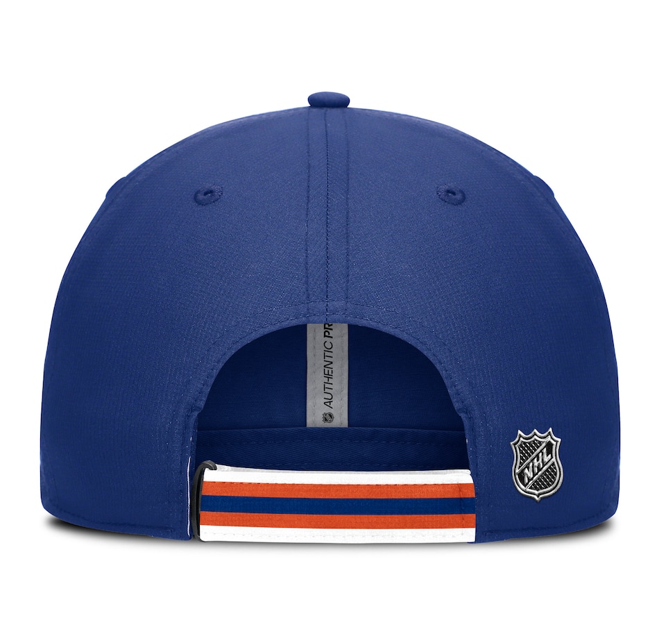 Image 712109_ALTMORE3.jpg, Product 712-109 / Price $54.99, Men's Edmonton Oilers Fanatics Blue Authentic Pro Rink Pinnacle Adjustable Hat from Fanatics on TSC.ca's Sports department