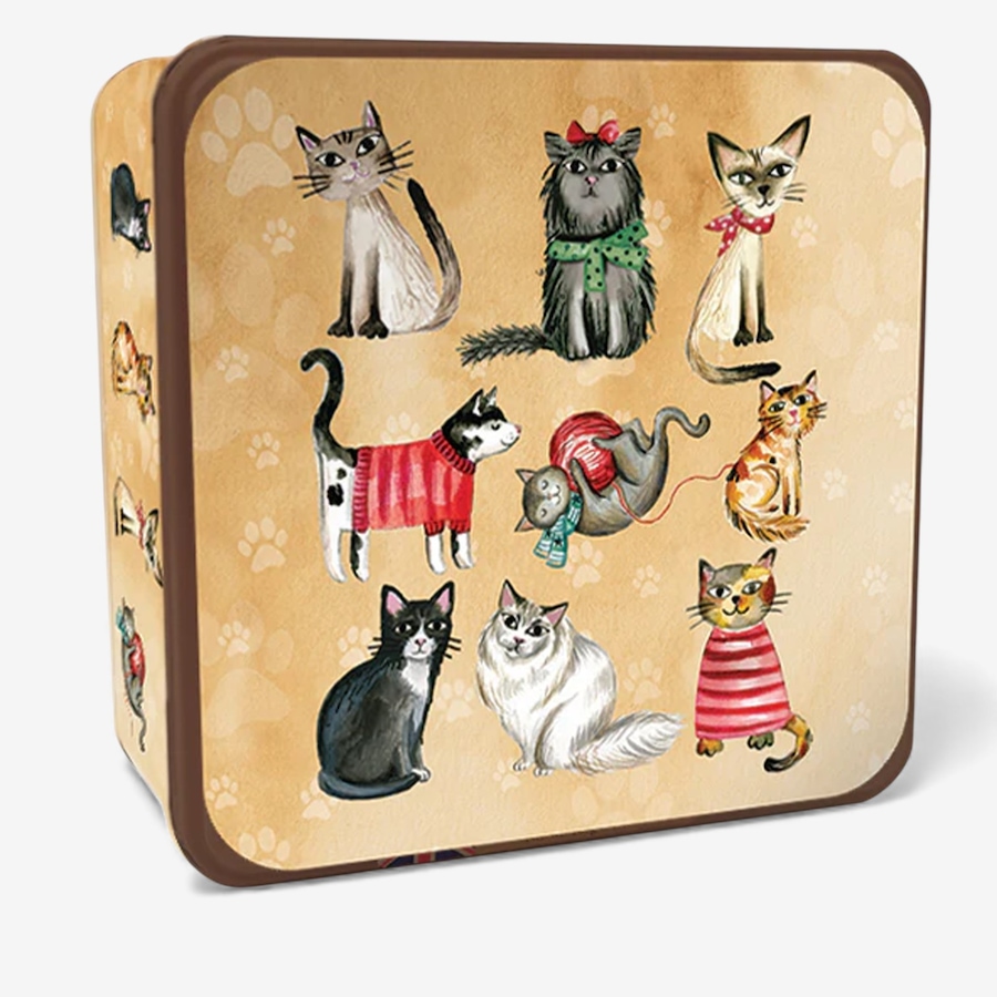 Image 712204.jpg, Product 712-204 / Price $22.99, Dolce & Gourmando Grandma Wild's Embossed Cats In Jumpers Tin from Dolce & Gourmando on TSC.ca's Kitchen department