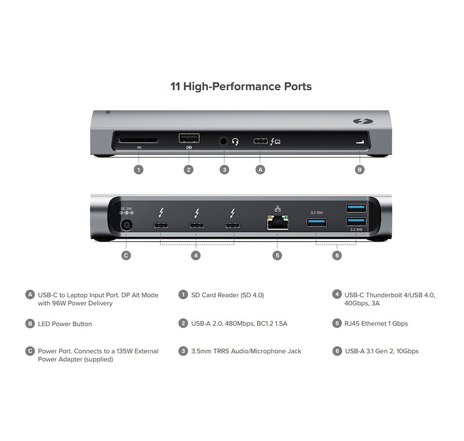 Image 712607_ALTMORE1.jpg, Product 712-607 / Price $399.99, Alogic Thunderbolt 4 Dock 11-in-1, 3x 4K, 96W PD from Alogic on TSC.ca's Electronics department