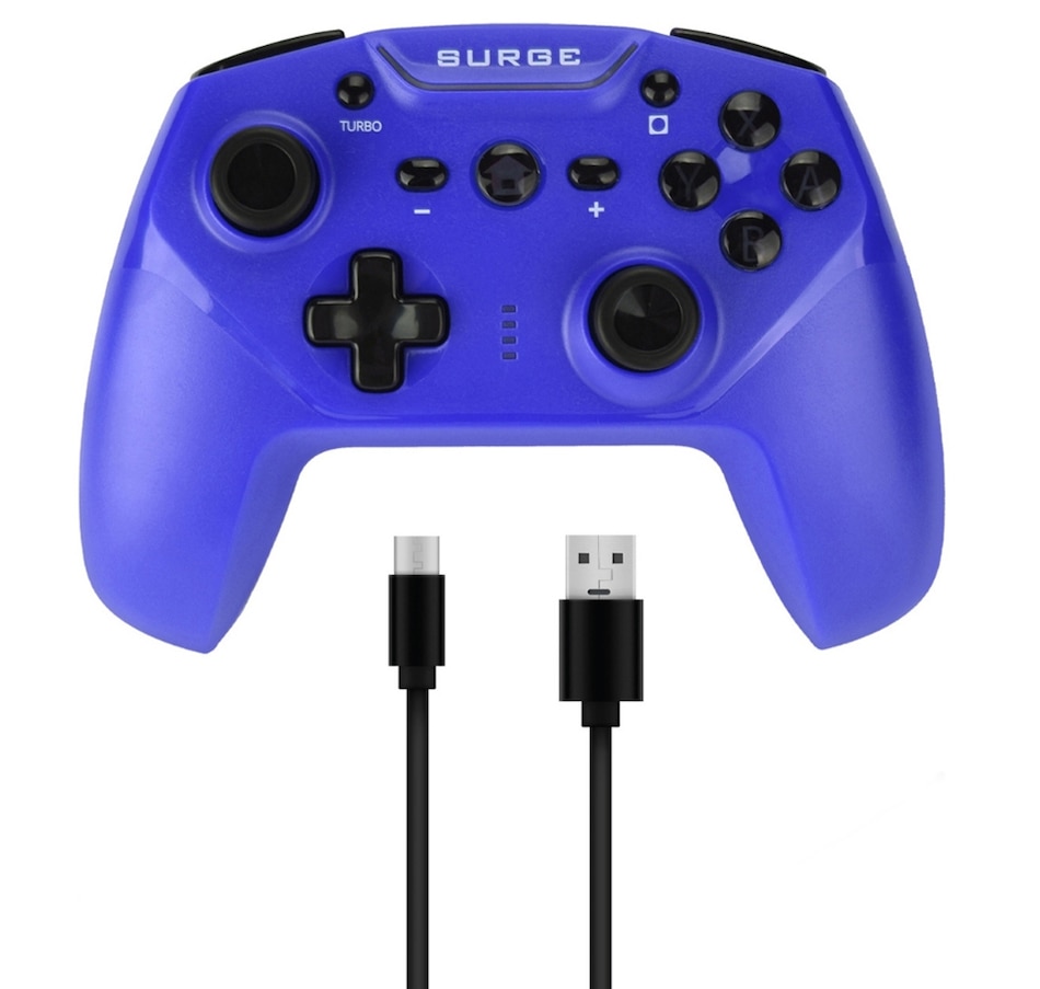 Image 712654.jpg, Product 712-654 / Price $39.99, Surge SwitchPad Wireless Pro Controller for Nintendo Switch (Blue) on TSC.ca's Toys & Hobbies department