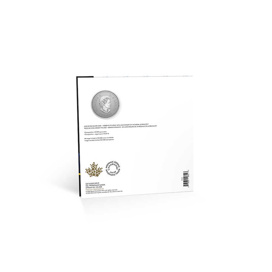 Image 712677_ALTMORE4.jpg, Product 712-677 / Price $44.95, 2022 $5 Medal of Bravery $5 Fine Silver Coin Moments to Hold Series from Royal Canadian Mint (RCM) on TSC.ca's Coins department