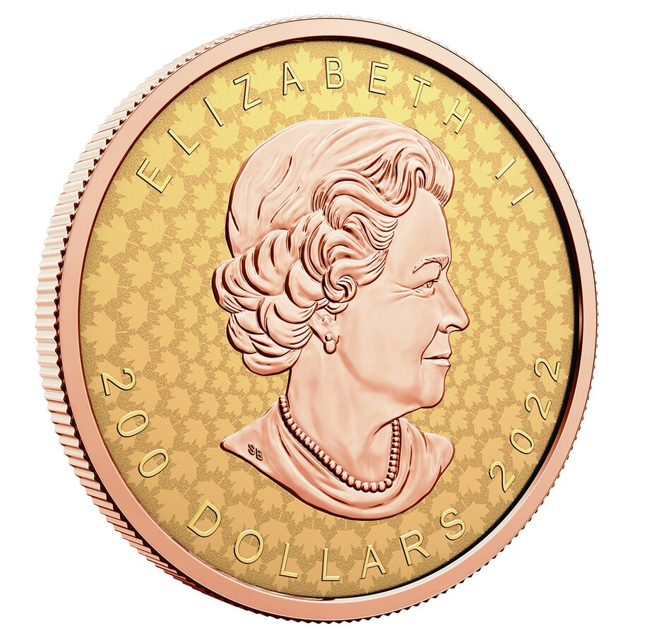 Image 712811_ALTMORE3.jpg, Product 712-811 / Price $6,999.95, 2022 Super Incuse Two-Ounce $200 Pure Gold Maple Leaf with Selective Rose Gold Plating from Royal Canadian Mint (RCM) on TSC.ca's Coins department