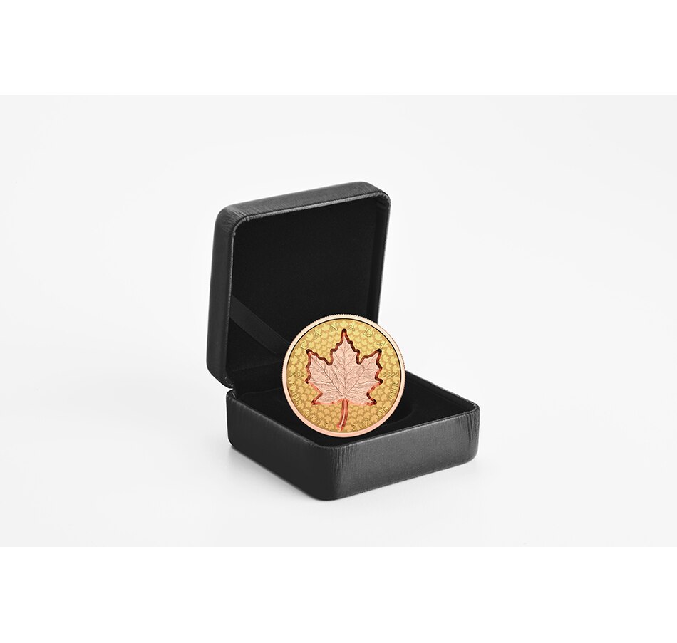 Image 712811_ALTMORE4.jpg, Product 712-811 / Price $6,999.95, 2022 Super Incuse Two-Ounce $200 Pure Gold Maple Leaf with Selective Rose Gold Plating from Royal Canadian Mint (RCM) on TSC.ca's Coins department