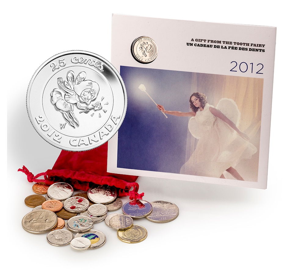 Image 712846.jpg, Product 712-846 / Price $89.95, Old And New Tooth Fairy Collection- 2 Royal Canadian Mint 25-Cent Gift Coin Presentations, Plus 25 Historic Coins from Royal Canadian Mint (RCM) on TSC.ca's Coins department