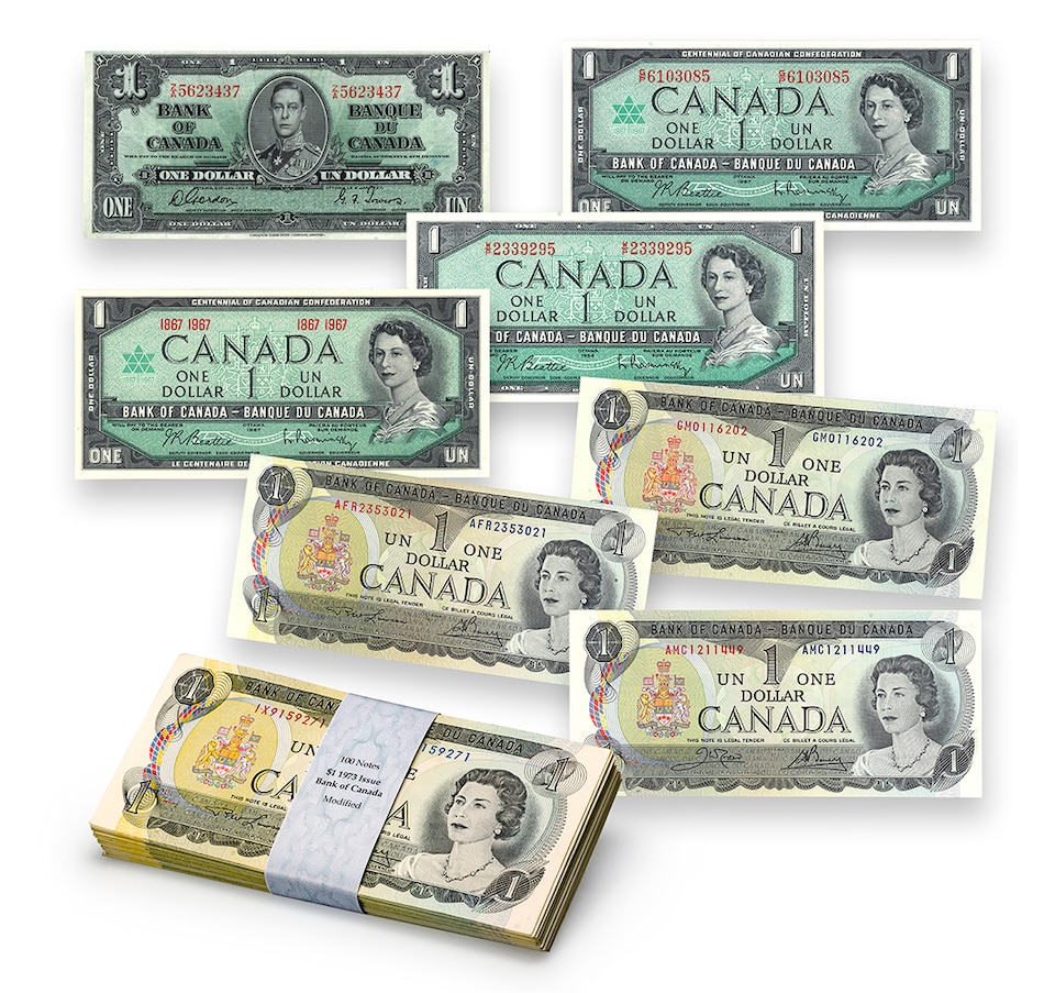 Image 712896.jpg, Product 712-896 / Price $499.95, Uncirculated Bundle of 100 Notes $1, 1973 from Canadian Coin & Currency on TSC.ca's Coins department