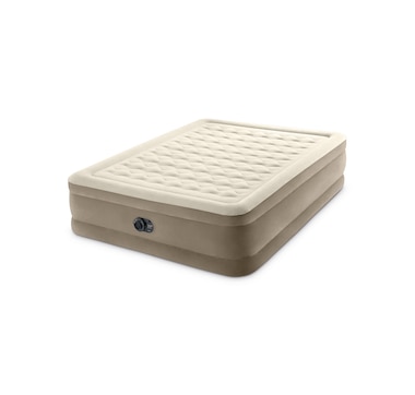 Intex Dura-Beam Deluxe Ultra Plush Queen Air Mattress with Built-In Electric Pump