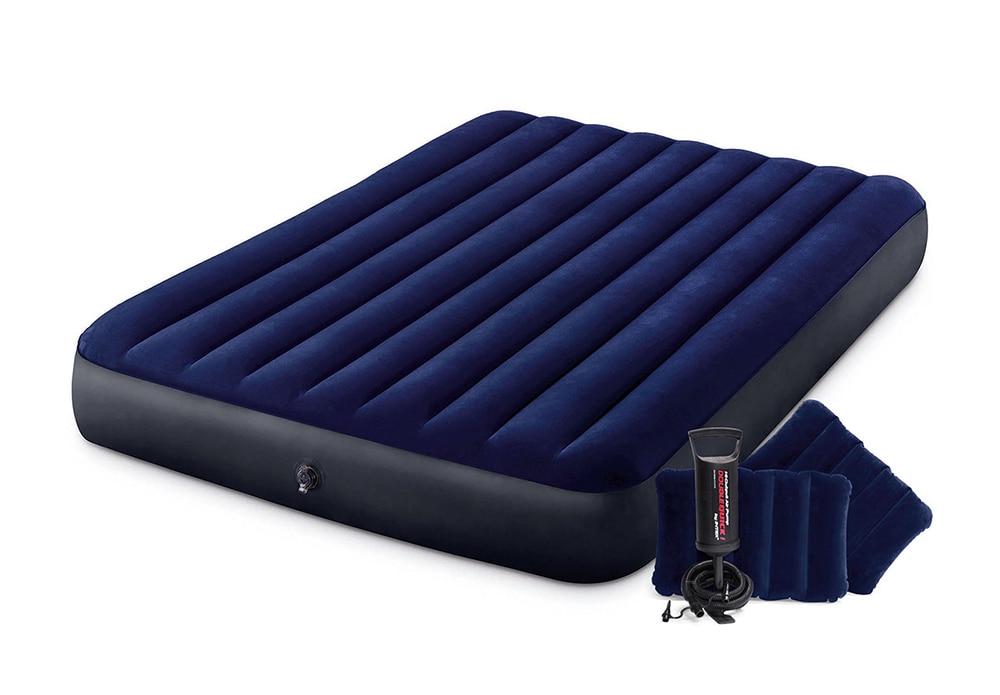 Intex 68765 Downy Airbed Mattress 80 in L 60 in W Queen Blue 64765E