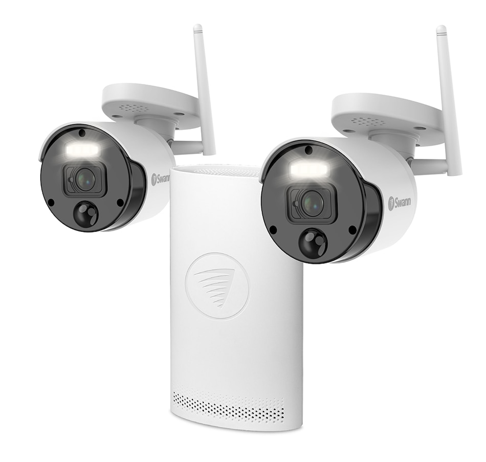 Image 713025.jpg, Product 713-025 / Price $379.99, Swann 1080p Four-Channel 1 TB Hard Drive Wi-Fi NVR Security System with Two Cameras with Controllable Spotlights and Sirens SWNVK-500KH2 from Swann on TSC.ca's Electronics department