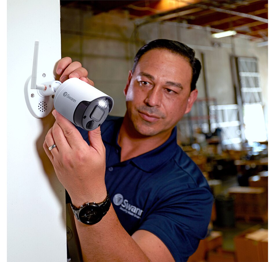 Image 713025_ALTMORE12.jpg, Product 713-025 / Price $379.99, Swann 1080p Four-Channel 1 TB Hard Drive Wi-Fi NVR Security System with Two Cameras with Controllable Spotlights and Sirens SWNVK-500KH2 from Swann on TSC.ca's Electronics department