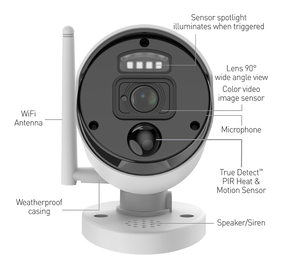 Image 713025_ALTMORE9.jpg, Product 713-025 / Price $379.99, Swann 1080p Four-Channel 1 TB Hard Drive Wi-Fi NVR Security System with Two Cameras with Controllable Spotlights and Sirens SWNVK-500KH2 from Swann on TSC.ca's Electronics department