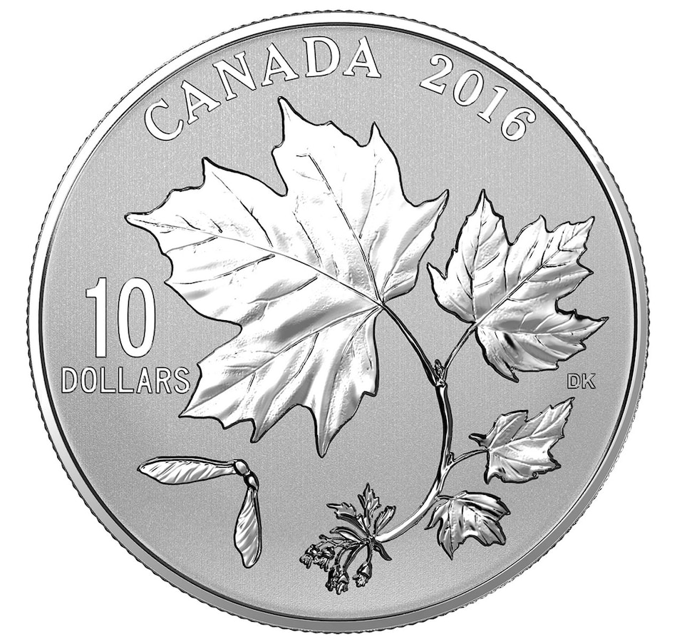 Image 713036.jpg, Product 713-036 / Price $59.95, 2016 $10 Fine Silver Coin Canadian Maple Leaves from Royal Canadian Mint (RCM) on TSC.ca's Coins department