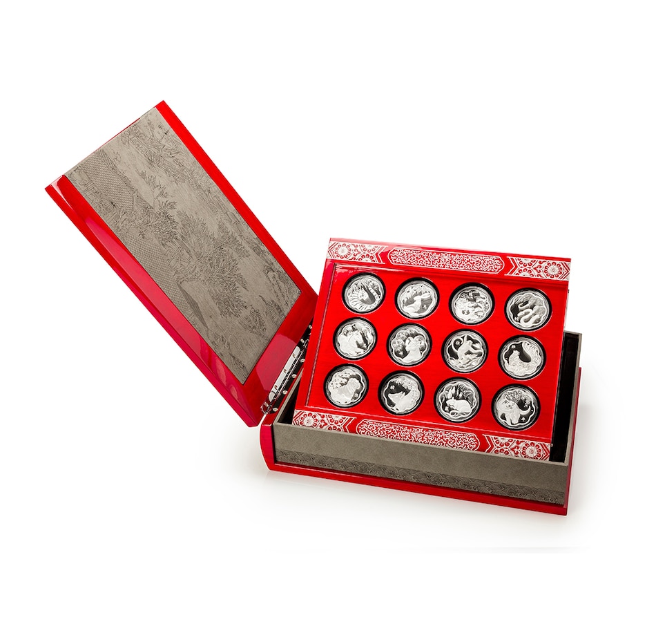 Image 713042.jpg, Product 713-042 / Price $1,249.95, Silver Lunar Lotus Chinese Zodiac 12-Year Collection from Royal Canadian Mint (RCM) on TSC.ca's Coins department
