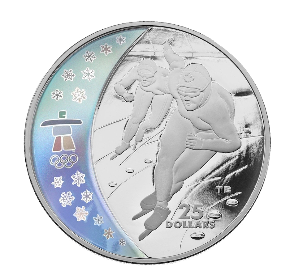 Image 713056.jpg, Product 713-056 / Price $71.95, 2009 $25 Speed Skating Vancouver Olympics 2010 from Royal Canadian Mint (RCM) on TSC.ca's Coins department
