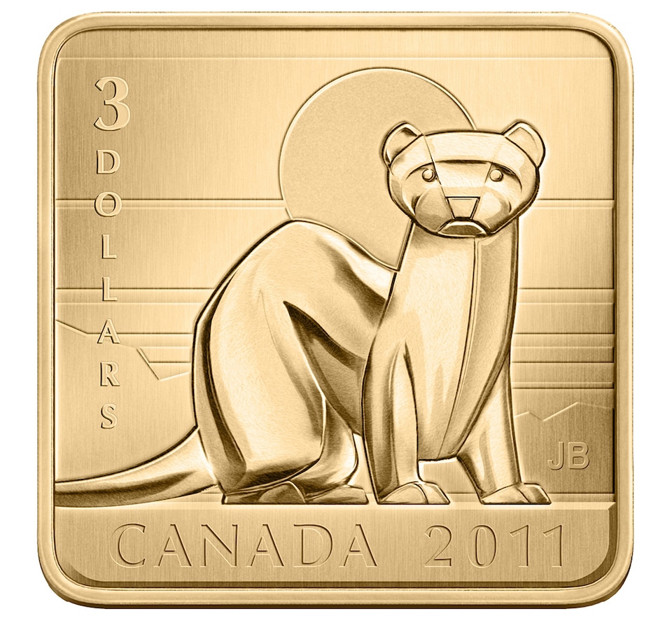 Image 713058.jpg, Product 713-058 / Price $64.95, 2011 $3 Black-Footed Ferret Sterling Silver Coin (Wildlife Conservation Series #4) from Royal Canadian Mint (RCM) on TSC.ca's Coins department