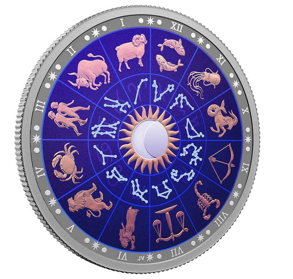 Image 713160_ALTMORE4.jpg, Product 713-160 / Price $229.95, 2022 $30 Fine Silver Signs of the Zodiac (glow-in-the-dark, includes black light) from Royal Canadian Mint (RCM) on TSC.ca's Coins department