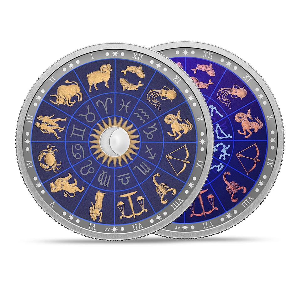Image 713160_ALTMORE5.jpg, Product 713-160 / Price $229.95, 2022 $30 Fine Silver Signs of the Zodiac (glow-in-the-dark, includes black light) from Royal Canadian Mint (RCM) on TSC.ca's Coins department