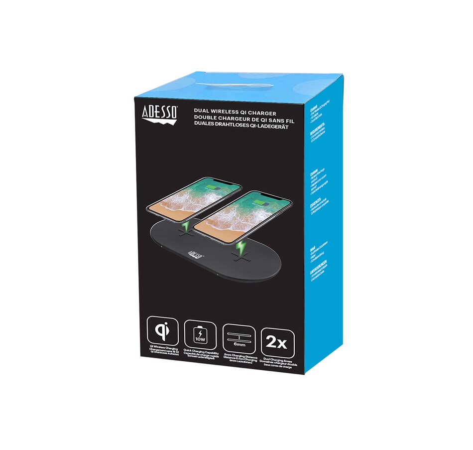 Image 713341_ALTMORE4.jpg, Product 713-341 / Price $59.99, Adesso 15W Wireless Dual Qi Charger Pad from Adesso on TSC.ca's Electronics department