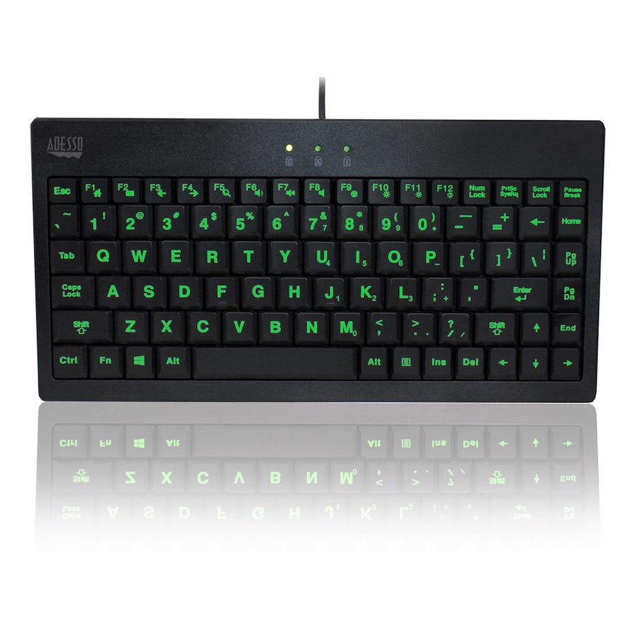 Image 713342_ALTMORE1.jpg, Product 713-342 / Price $59.99, Adesso 3-Colour Illuminated 2x Large Print Mini Keyboard from Adesso on TSC.ca's Electronics department