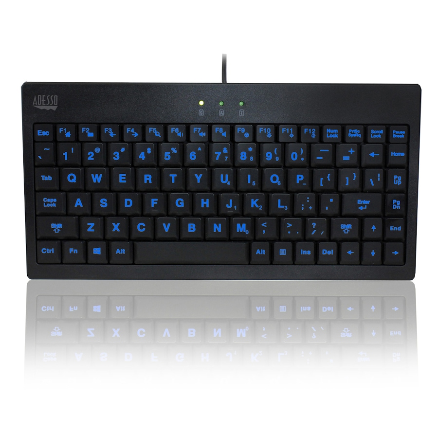 Image 713342_ALTMORE2.jpg, Product 713-342 / Price $59.99, Adesso 3-Colour Illuminated 2x Large Print Mini Keyboard from Adesso on TSC.ca's Electronics department