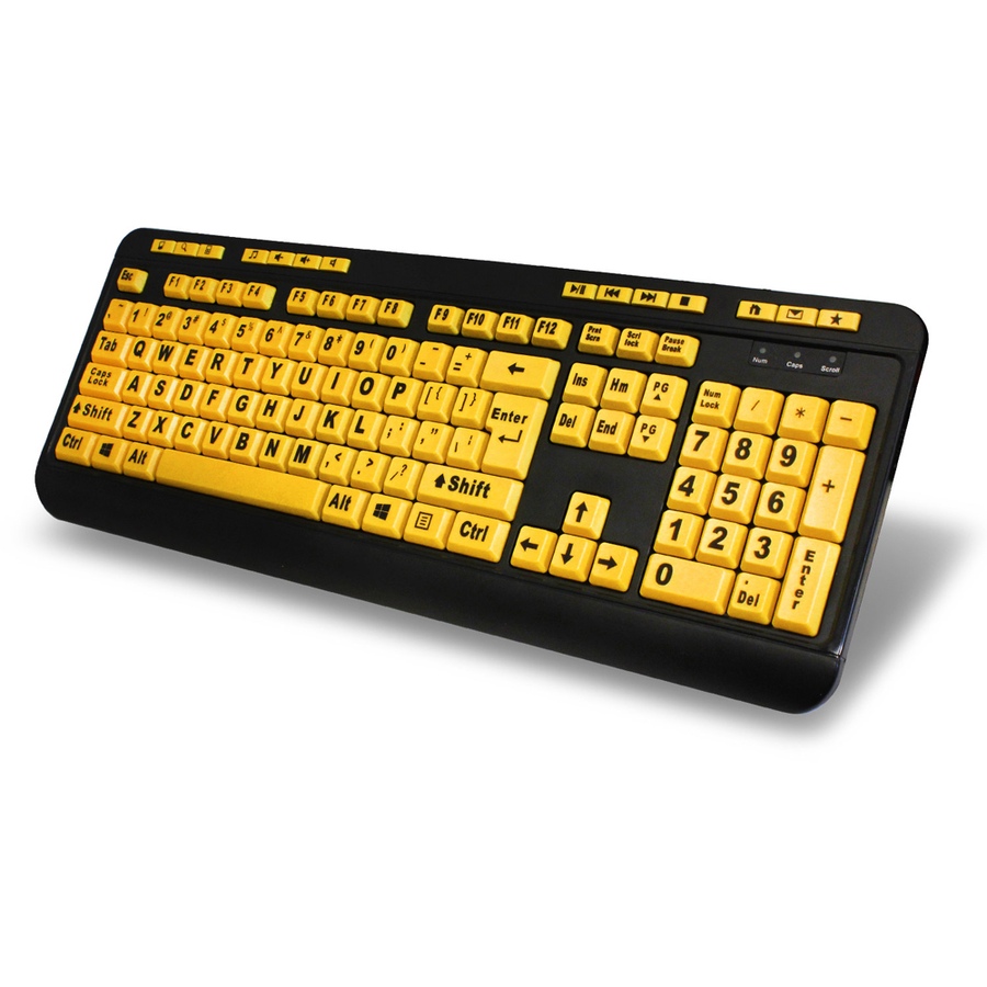 Image 713345.jpg, Product 713-345 / Price $34.99, Adesso Luminous 4x Large Print Multimedia Desktop Keyboard from Adesso on TSC.ca's Electronics department