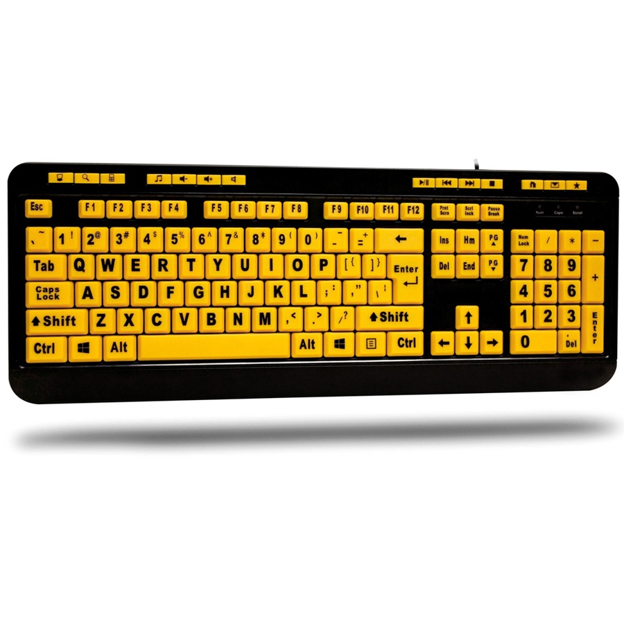 Image 713345_ALTMORE1.jpg, Product 713-345 / Price $34.99, Adesso Luminous 4x Large Print Multimedia Desktop Keyboard from Adesso on TSC.ca's Electronics department