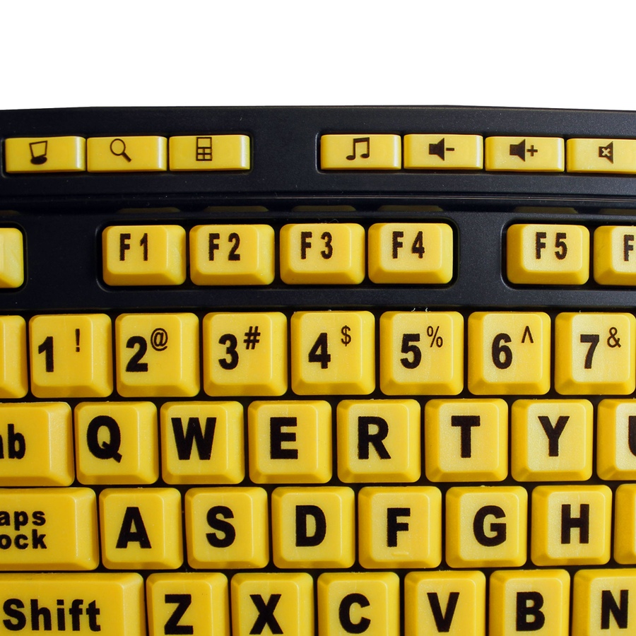 Image 713345_ALTMORE4.jpg, Product 713-345 / Price $34.99, Adesso Luminous 4x Large Print Multimedia Desktop Keyboard from Adesso on TSC.ca's Electronics department