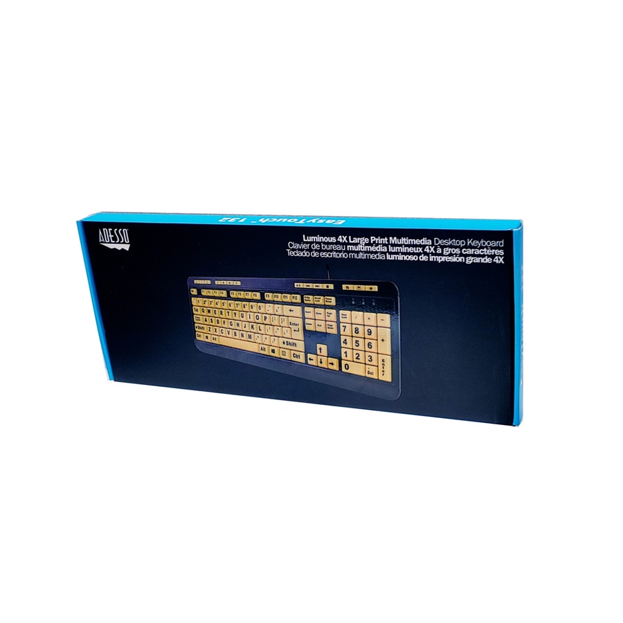 Image 713345_ALTMORE6.jpg, Product 713-345 / Price $34.99, Adesso Luminous 4x Large Print Multimedia Desktop Keyboard from Adesso on TSC.ca's Electronics department