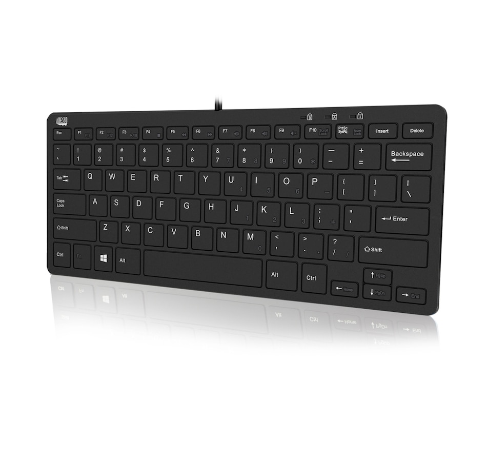 Image 713349.jpg, Product 713-349 / Price $44.99, Adesso SlimTouch Mini USB Keyboard with 2 USB Hub from Adesso on TSC.ca's Electronics department