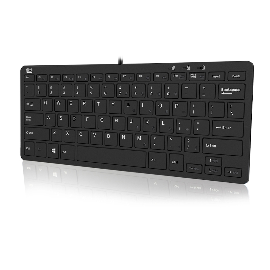 Image 713349.jpg, Product 713-349 / Price $44.99, Adesso SlimTouch Mini USB Keyboard with 2 USB Hub from Adesso on TSC.ca's Electronics department