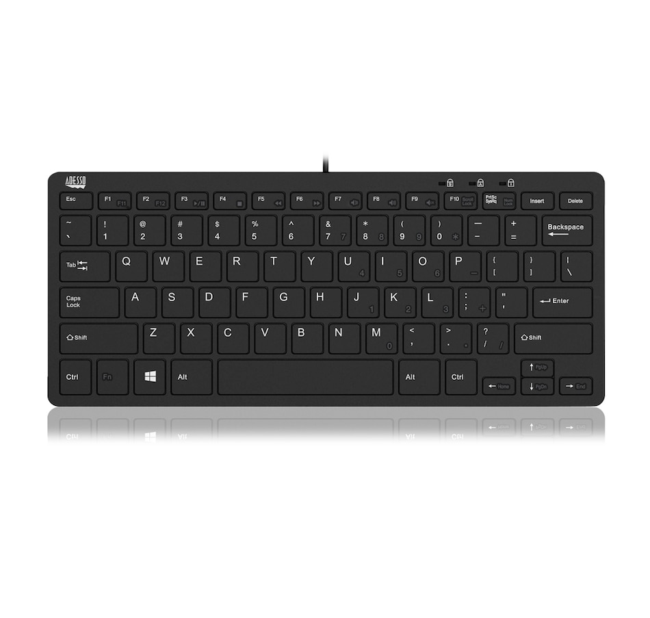 Image 713349_ALTMORE1.jpg, Product 713-349 / Price $44.99, Adesso SlimTouch Mini USB Keyboard with 2 USB Hub from Adesso on TSC.ca's Electronics department