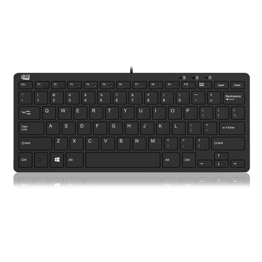 Image 713349_ALTMORE1.jpg, Product 713-349 / Price $44.99, Adesso SlimTouch Mini USB Keyboard with 2 USB Hub from Adesso on TSC.ca's Electronics department