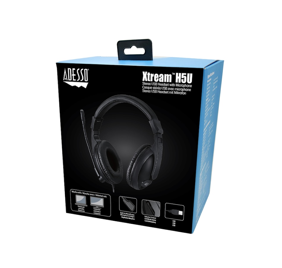Image 713358_ALTMORE8.jpg, Product 713-358 / Price $34.99, Adesso Multimedia Headset with Microphone (USB) from Adesso on TSC.ca's Electronics department