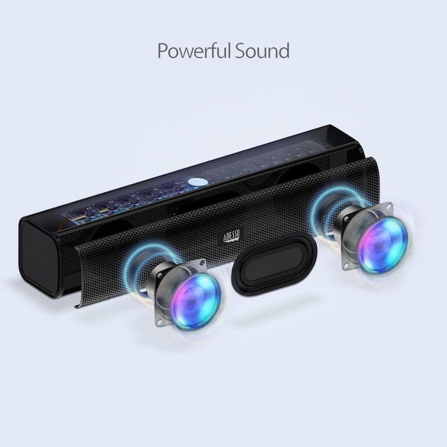 Image 713359_ALTMORE1.jpg, Product 713-359 / Price $44.99, Adesso 5W x 2 USB Soundbar Speaker from Adesso on TSC.ca's Electronics department