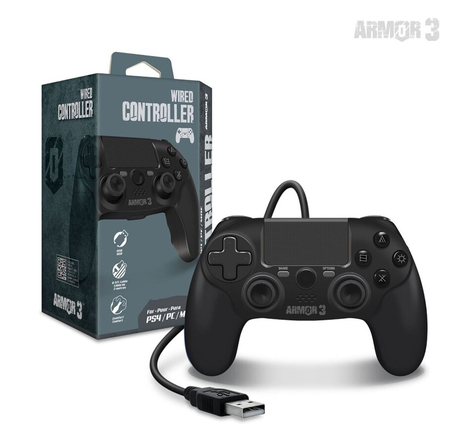 Image 713382_BLK.jpg, Product 713-382 / Price $44.99, Wired Game Controller for PS4/PC/Mac (Black) Armor3 on TSC.ca's Toys & Hobbies department