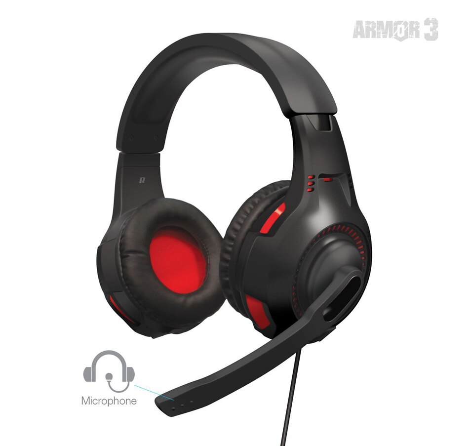 Image 713383_ALTMORE2.jpg, Product 713-383 / Price $32.99, SoundTac Universal Gaming Headset for Nintendo Switch/PS4/Xbox One/Wii U/Xbox 360/PC/Mac (Red) Armor3 on TSC.ca's Toys & Hobbies department