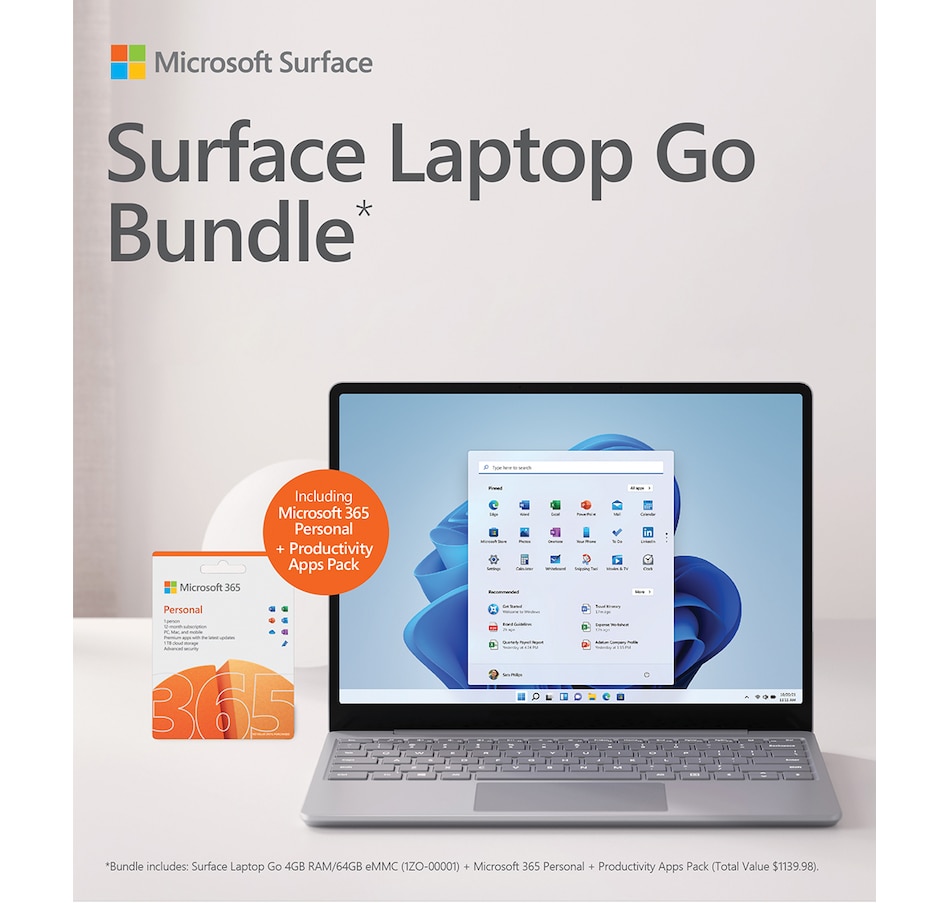 Image 713552.jpg, Product 713-552 / Price $1,139.98, Microsoft Surface Laptop Go 12.4" Touchscreen Bundle from Microsoft on TSC.ca's Electronics department