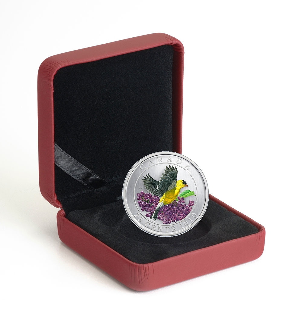 カナダ 25セントカラーコイン ゴールドフィンチ 2010 カナダの鳥シリーズ カナダ 25セントカラーコイン ゴールドフィンチ 2010 カナダの鳥