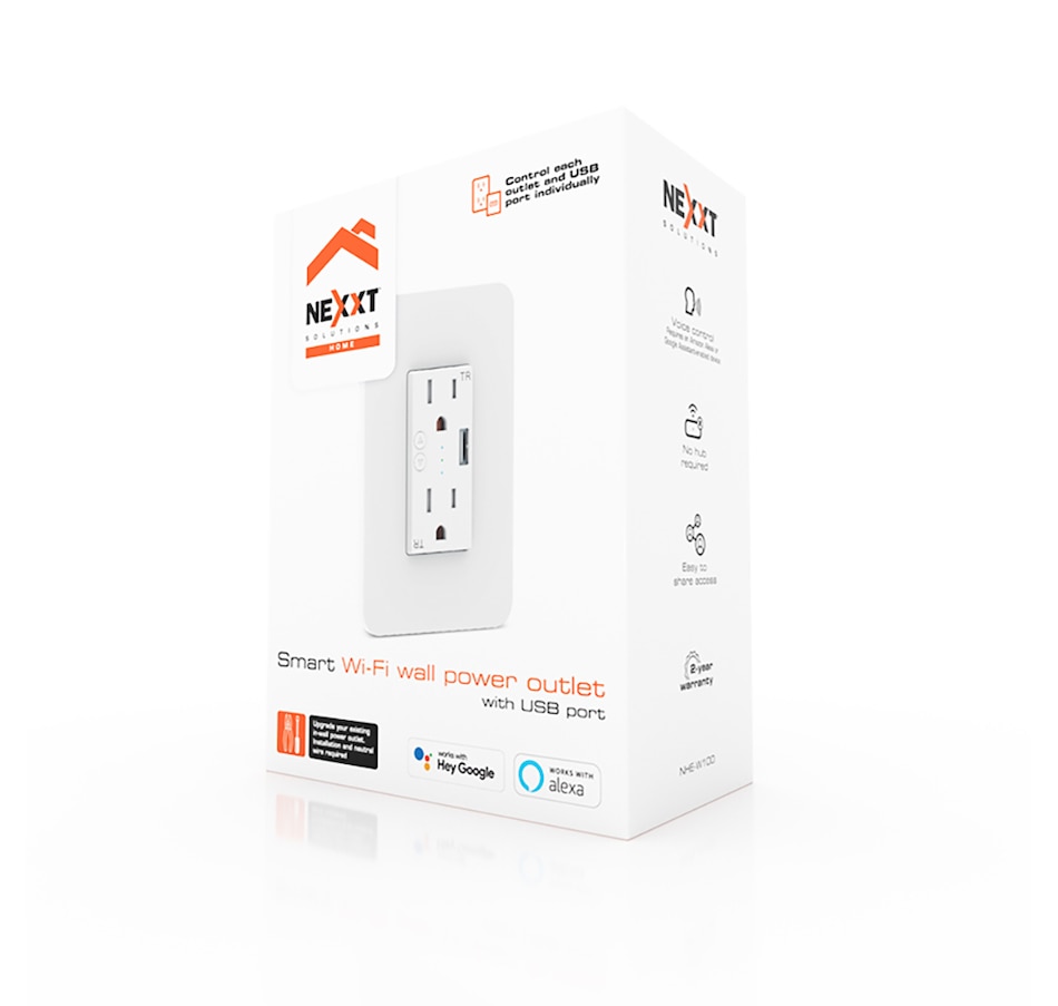 Image 713729_ALTMORE5.jpg, Product 713-729 / Price $39.99, Nexxt Smart Home Wi-Fi Wall Power Outlet with 1 USB-A Port from Nexxt on TSC.ca's Electronics department