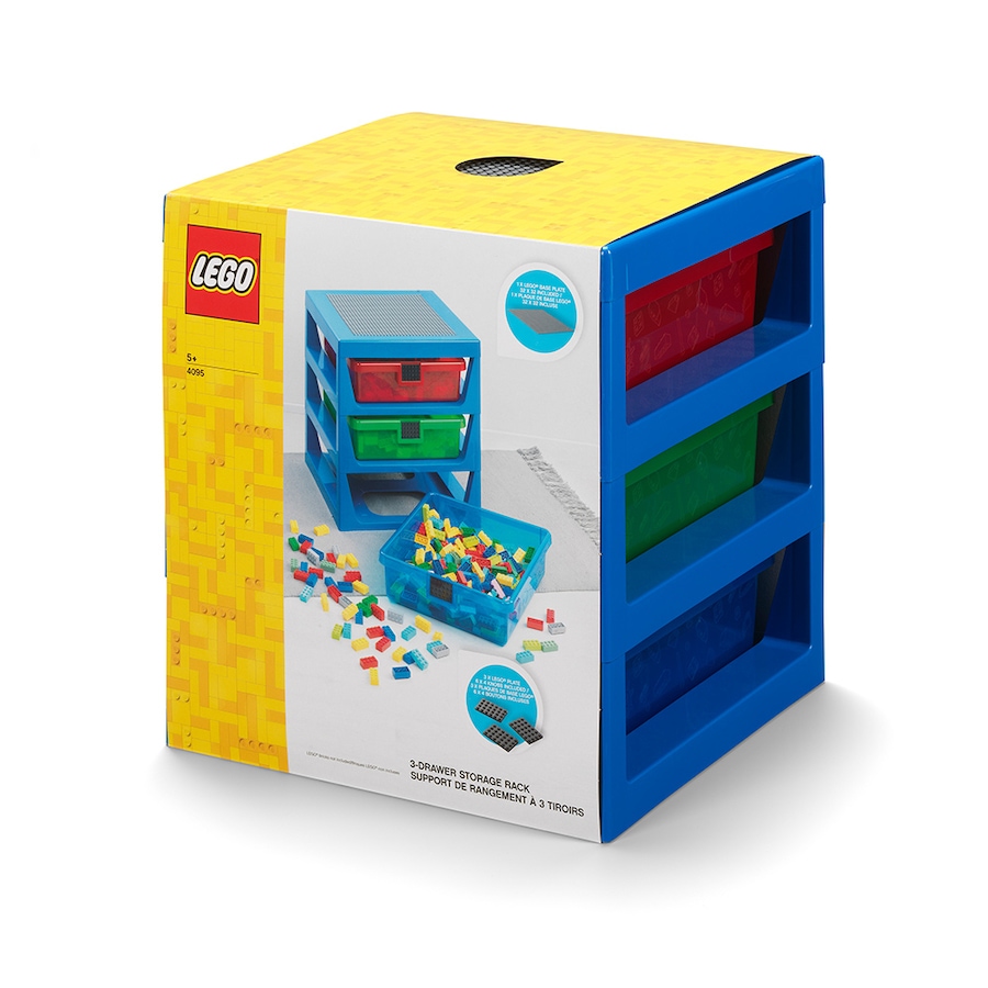 Image 713750_BLU.jpg, Product 713-750 / Price $79.99, LEGO 3-Drawer Rack (Transparent Red) from Lego on TSC.ca's Toys & Hobbies department