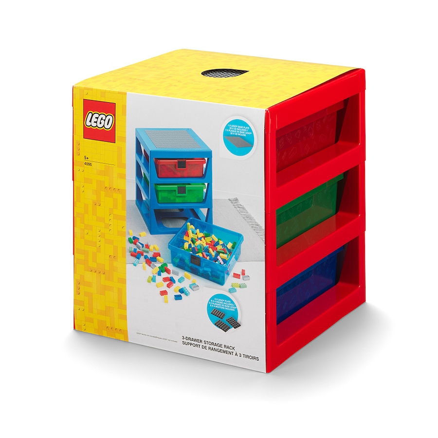 Image 713750_RED.jpg, Product 713-750 / Price $79.99, LEGO 3-Drawer Rack (Transparent Red) from Lego on TSC.ca's Toys & Hobbies department
