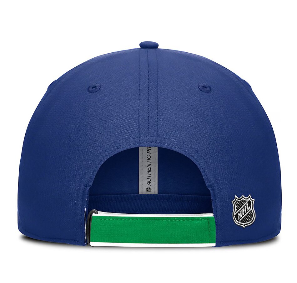 Image 713824_ALTMORE3.jpg, Product 713-824 / Price $54.99, Men's Vancouver Canucks Fanatics Blue Authentic Pro Rink Pinnacle Adjustable Hat from Fanatics on TSC.ca's Sports department