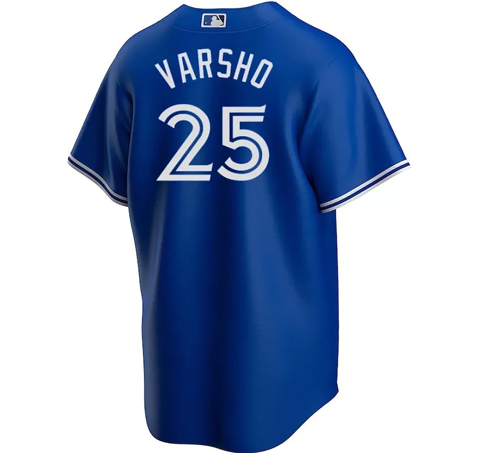 Image 713839_ALTMORE1.jpg, Product 713-839 / Price $249.99, Men's Toronto Blue Jays Daulton Varsho MLB Player Jersey (royal blue) from Fanatics on TSC.ca's Health & Fitness department