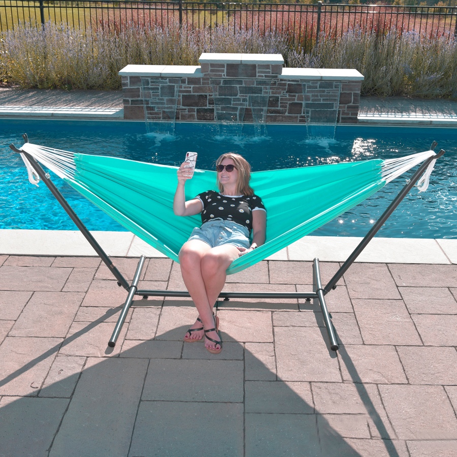 Image 713924_ALTMORE3.jpg, Product 713-924 / Price $286.99, Vivere Sunbrella Hammock Combo (9') from Vivere on TSC.ca's Home & Garden department