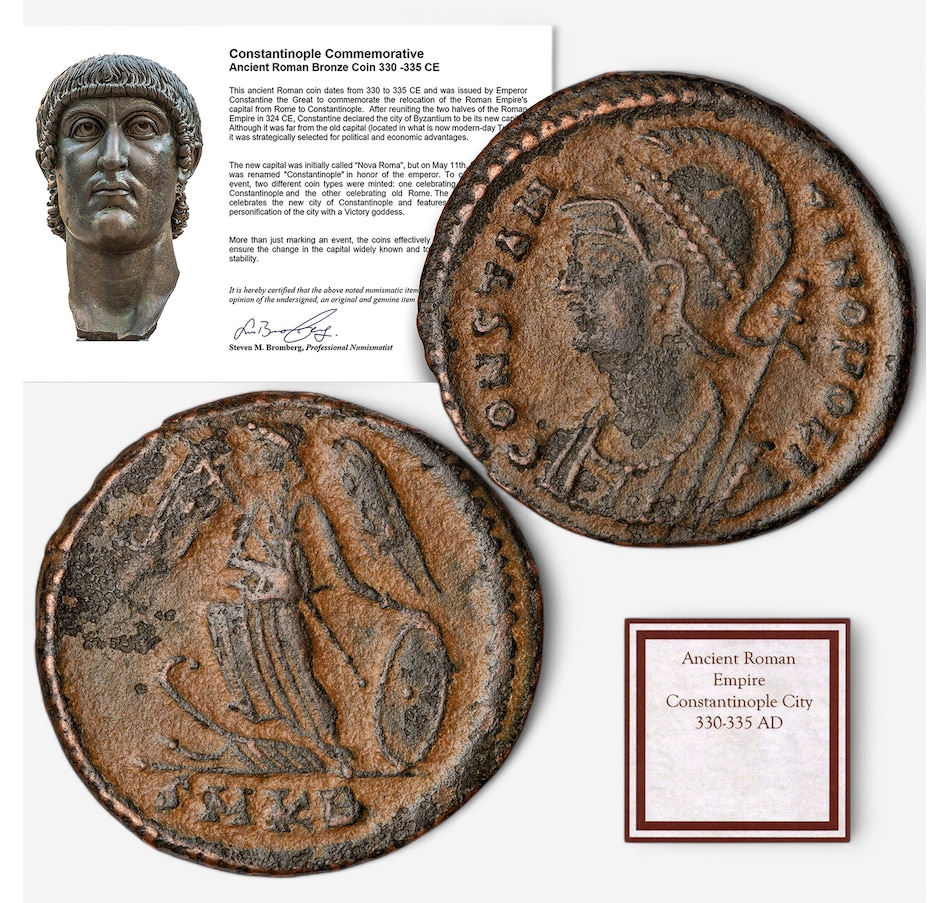 Image 713937.jpg, Product 713-937 / Price $69.95, Constantinople Commemorative Ancient Roman Bronze Coin, 330–335 CE, Mid-Grade Above Average Condition from Canadian Coin & Currency on TSC.ca's Coins department
